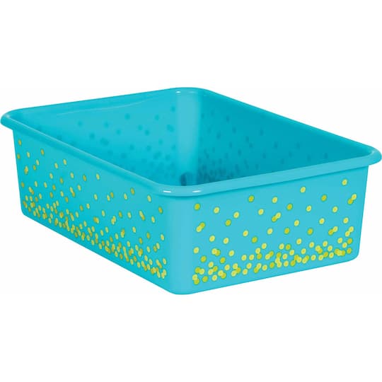 Teacher Created Resources Confetti Large Plastic Storage Bin in Teal | 11.5" x 16.25" x 5" | Michaels®